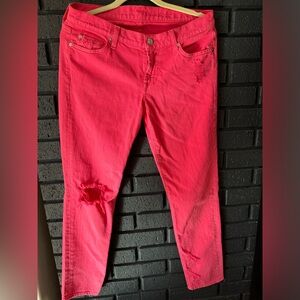 Seven for all man Kind hot pink skinny jeans size 29